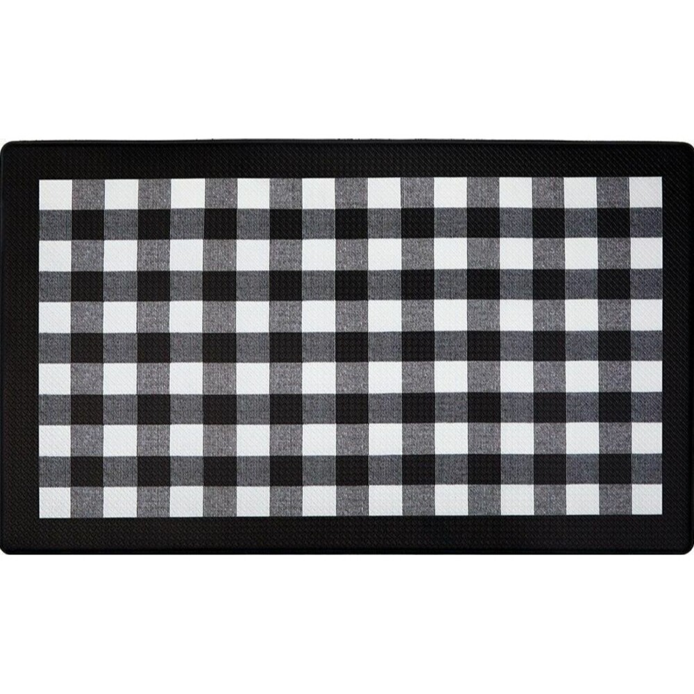 ANTI-FATIGUE NON SLIP FLOOR MAT (18"x30") PVC,BUFFALO CHECK,BLACK & WHITE, Achim